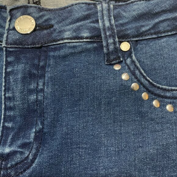 CATHERINE MALANDRINO Flare Leg Studded Denim Jeans Women's Mid Rise Size 8 - Picture 6 of 7